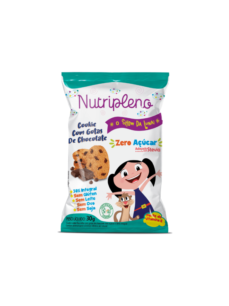 Cookie Baunilha c/Gotas de Chocolate Zero açúcar 30g