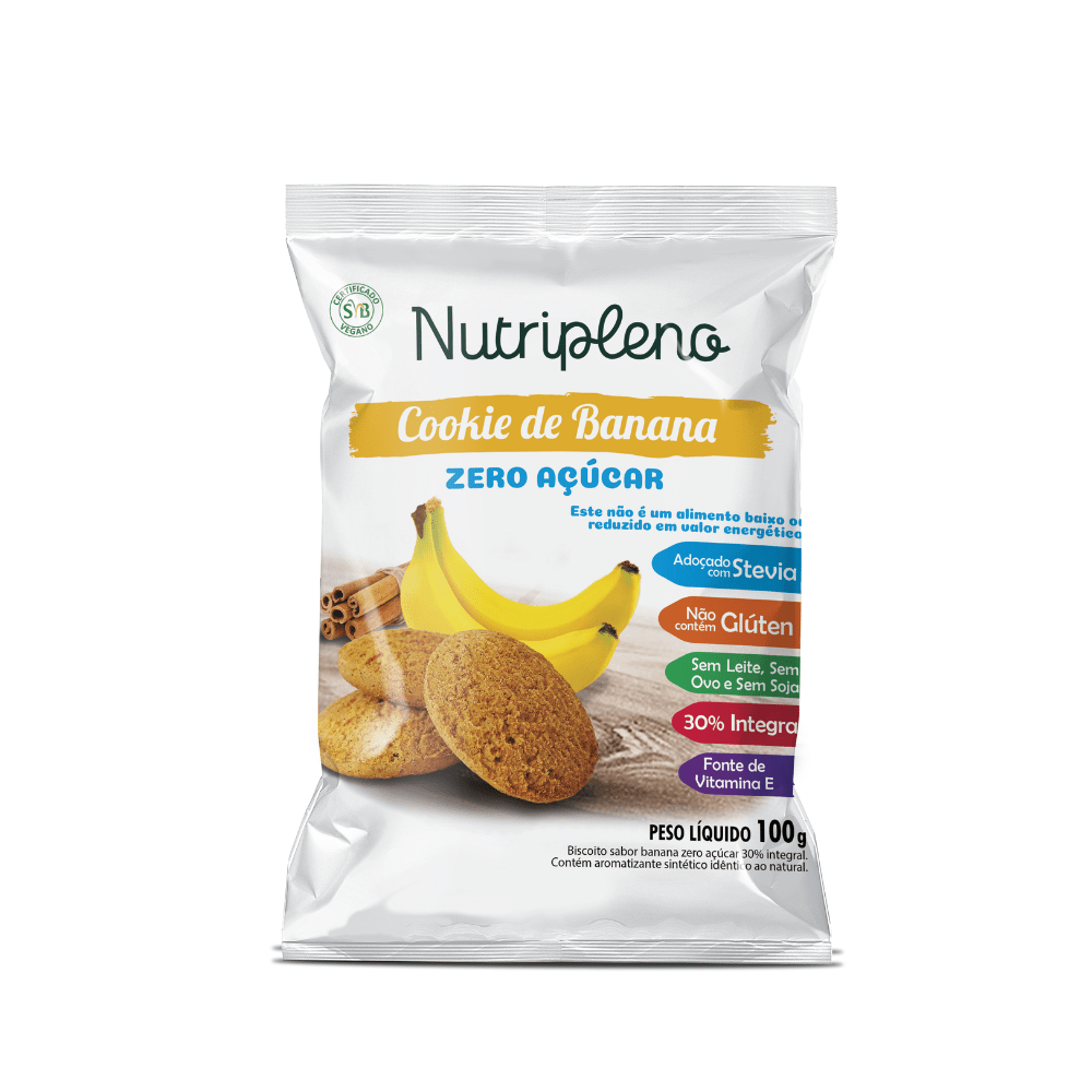 Cookie de Banana com Canela Zero Açúcar -100g