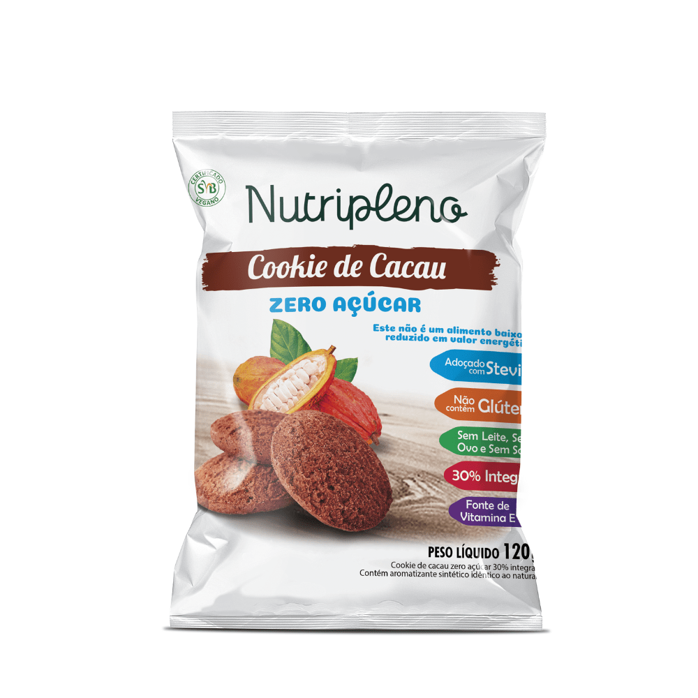 Cookie de Cacau Zero Açúcar -120g Nutripleno