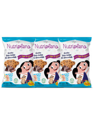 Kit 10 Cookies com Gotas de Chocolate Show da Luna Nutripleno -30g