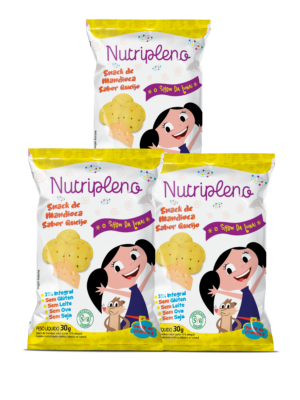 Kit 10 Snacks sabor Queijo Show da Luna Sem Glúten, Sem Leite- 30 gramas