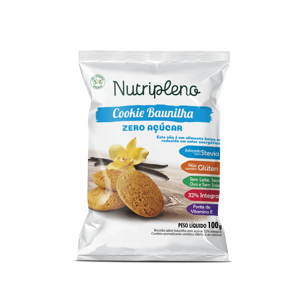 Cookie Baunilha Zero Açúcar 100g Nutripleno