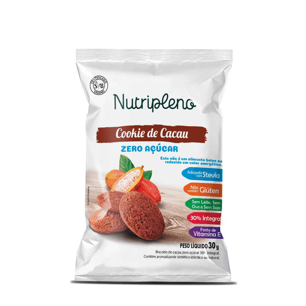 Cookie de Cacau Zero Açúcar -30g Nutripleno